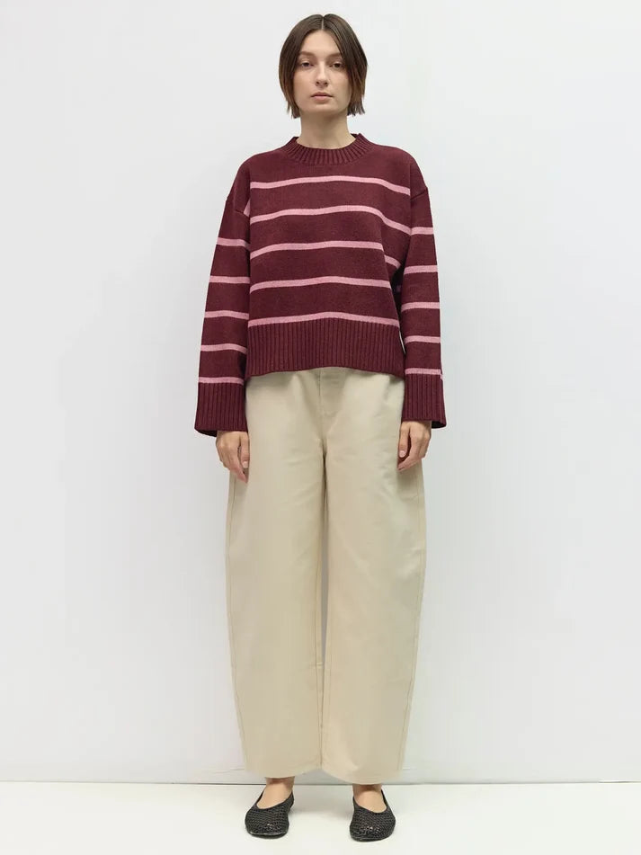 The Casey Sweater Burgandy and Pink