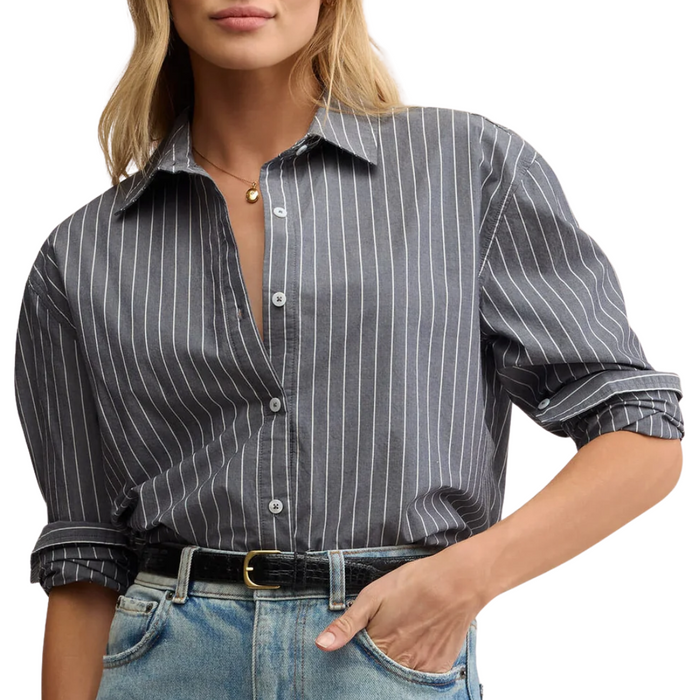Seaport Striped Poplin Button Up