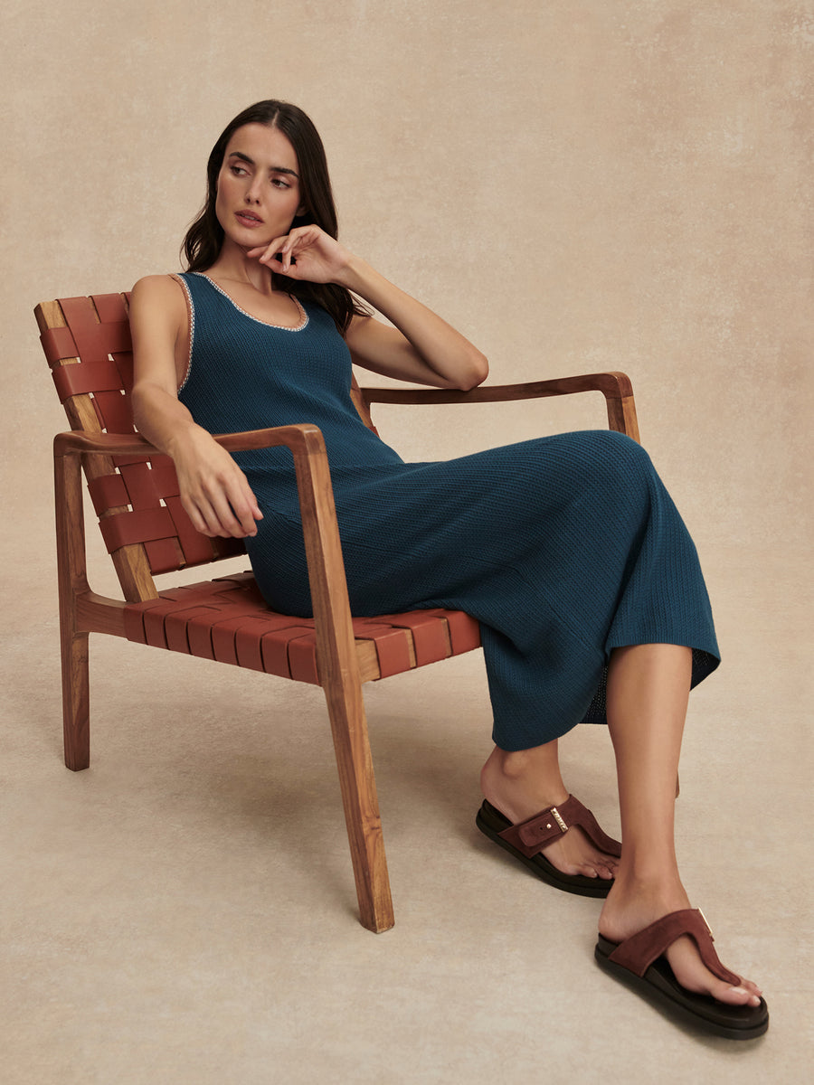 Mikel Knit Dress - Heron Blue
