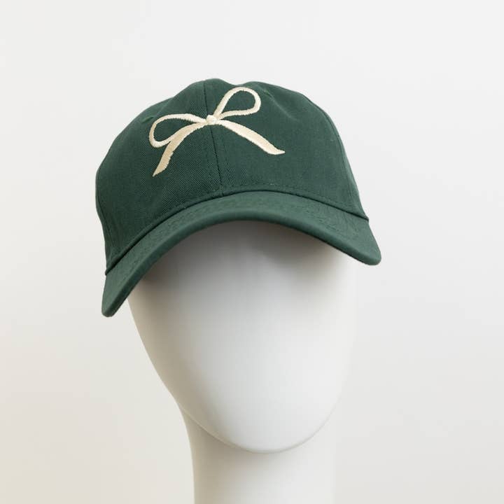 Ladies' Bow Ribbon Embroidered Baseball Cap - Green