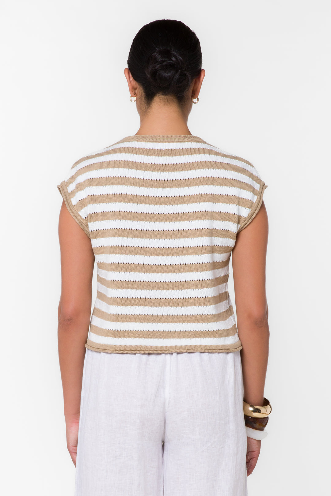 Abree Crewneck Top- Iced Latte