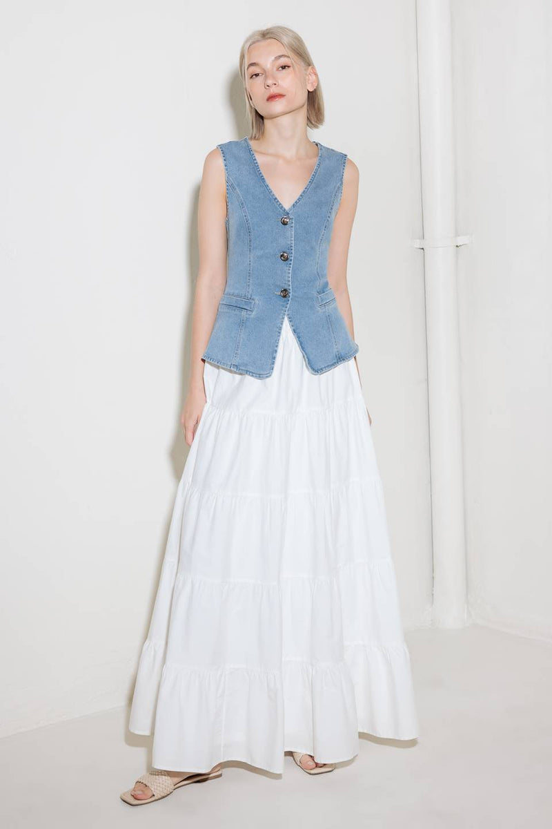 Washed Denim Vest