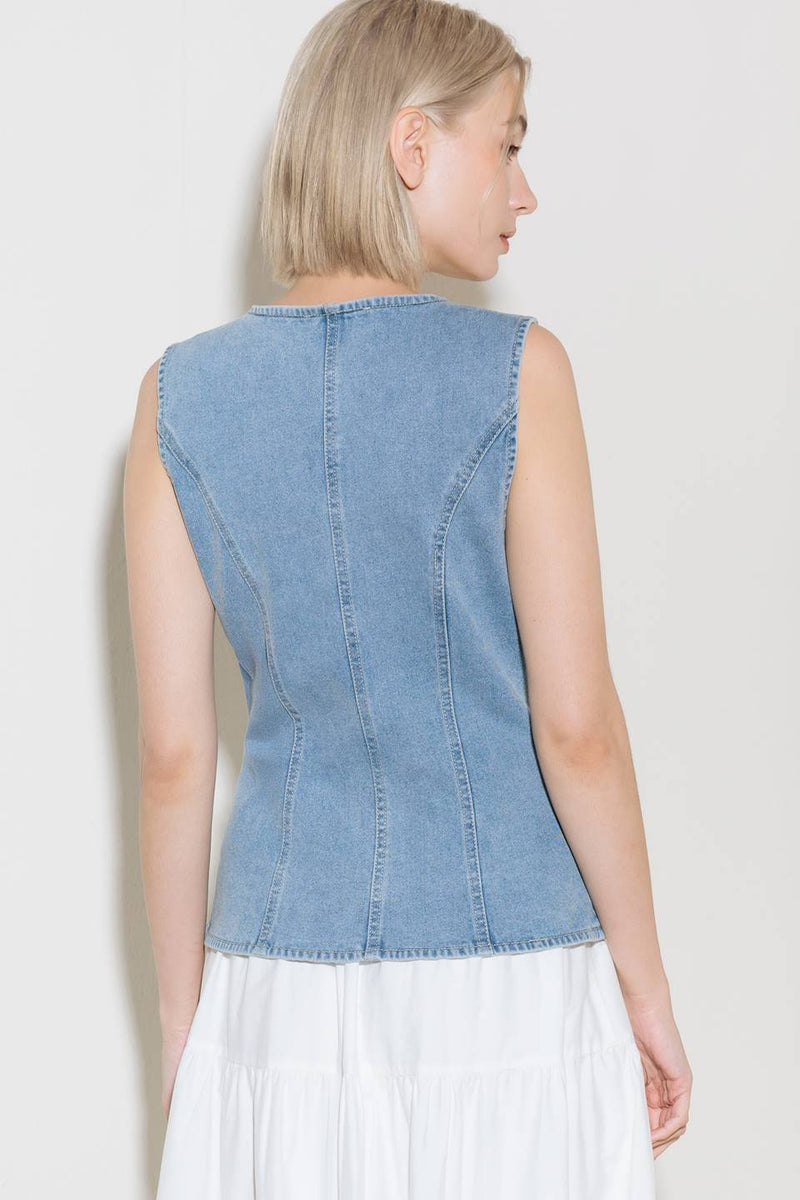 Washed Denim Vest