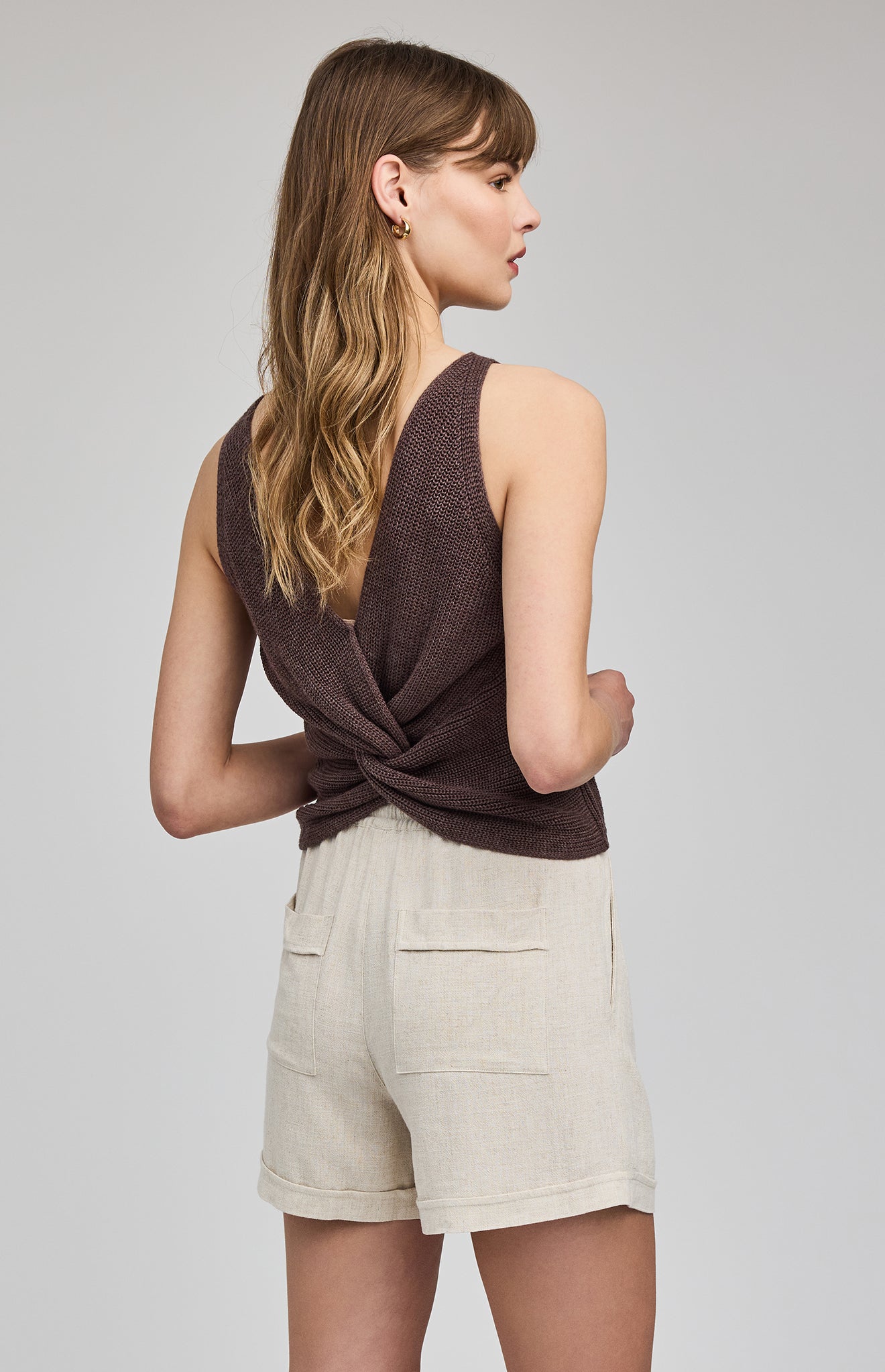 Kelsie Knit Tank - Heather Espresso