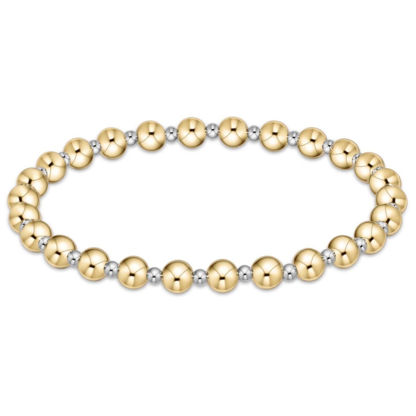 Classic grateful pattern 5mm bead bracelet - mixed metal - Extends