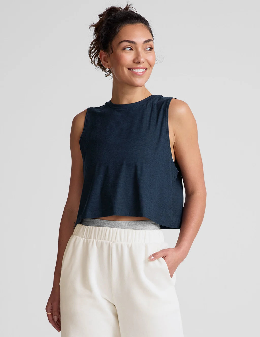 Featherweight Minimal Cropped Tank Nocturnal Navy