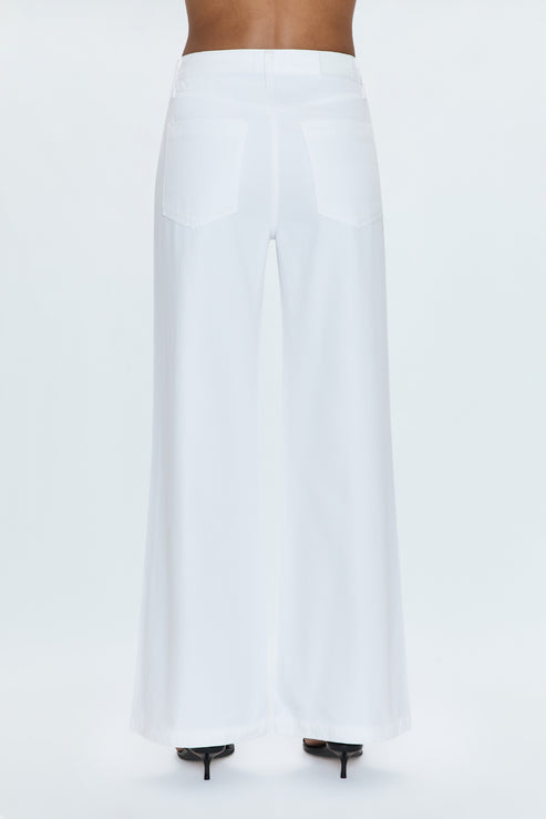 Jadyn Low Slung Palazzo Jean - Vivid White