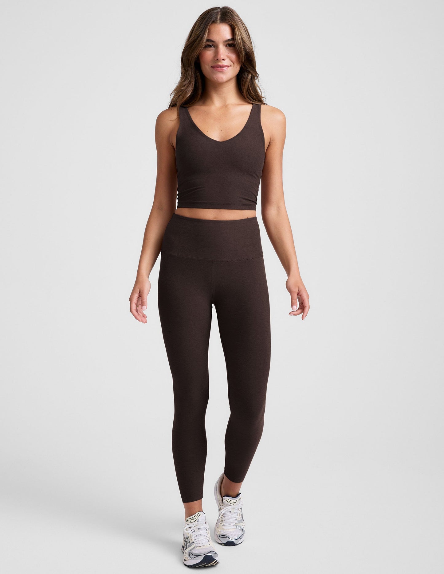 Spacedye Caught In The Midi High Waisted Legging - Dark Chocolate Heather