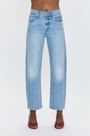 Lexi Mid Rise Bowed Straight Jean