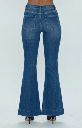 Kinsley Mid Rise Ultra Flare Jean Avenue Wash