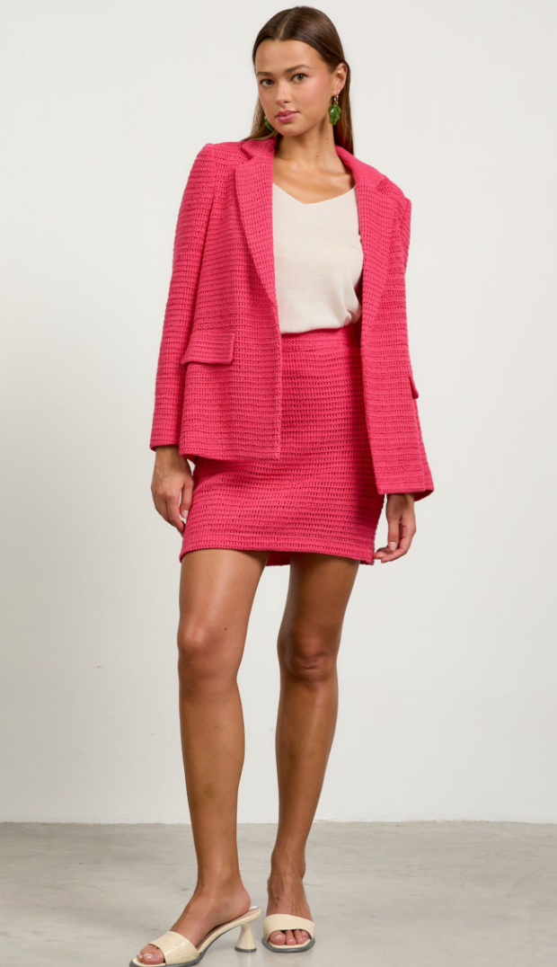 Crochet Blazer - Raspberry Sorbet