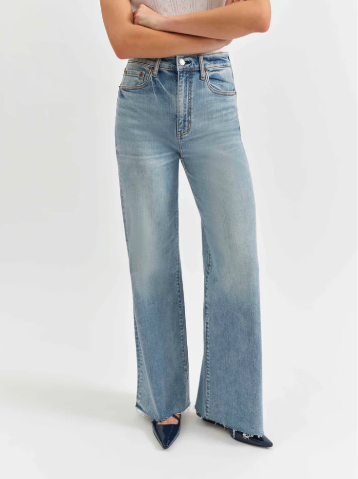 FAR OUT HIGH RISE WIDE LEG IN FOOLS GOLD