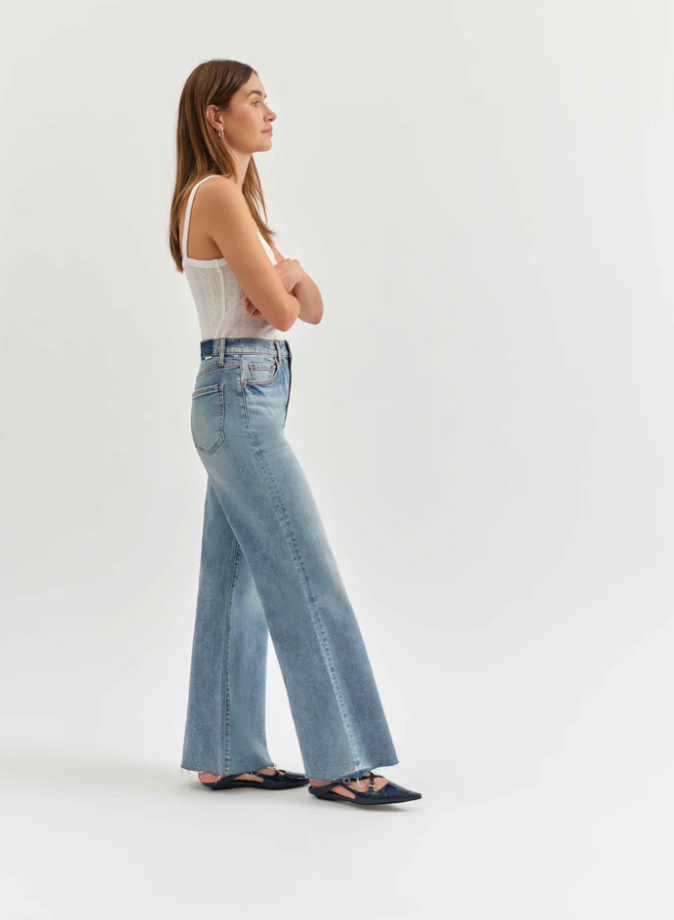 FAR OUT HIGH RISE WIDE LEG IN FOOLS GOLD