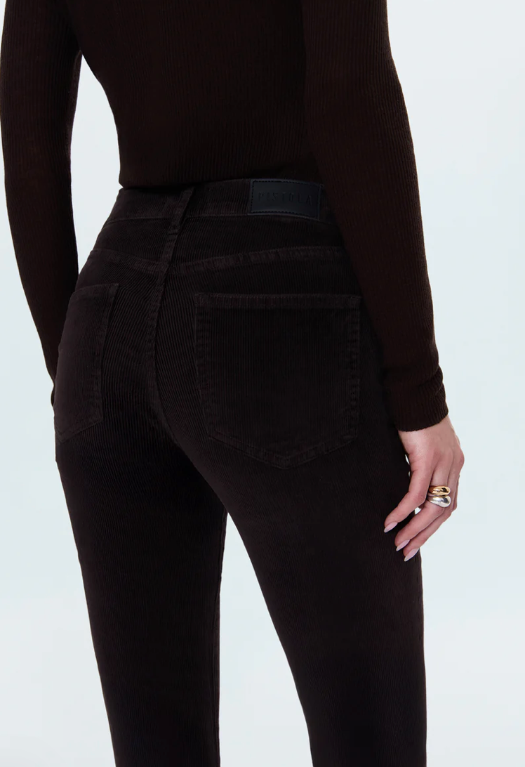 Kinsley Mid Rise Ultra Flare Pant - Mocha Corduroy