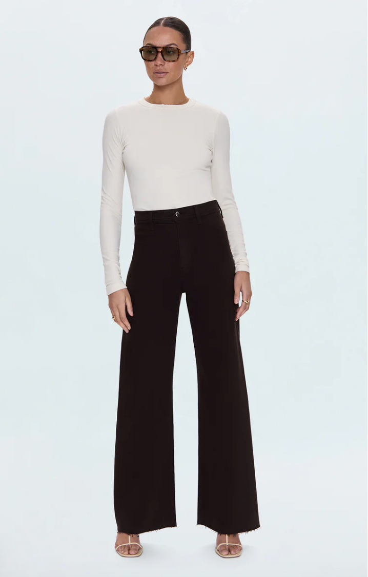 Penny High Rise Wide Leg Jean - Mocha