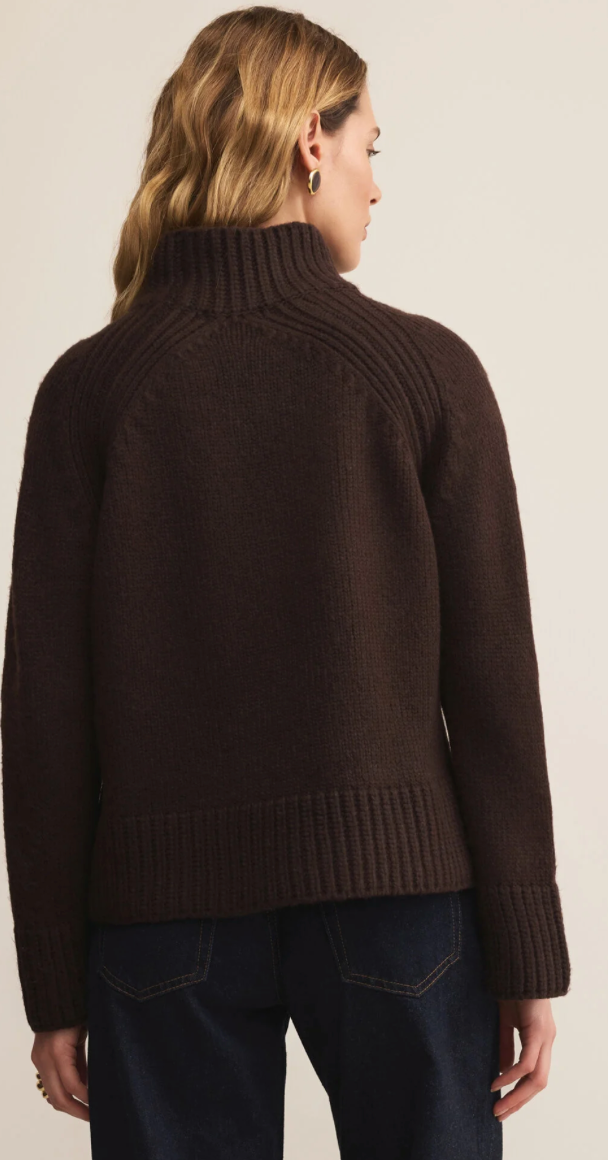 Emerge Funnel Neck Sweater - Chocolate Cherry