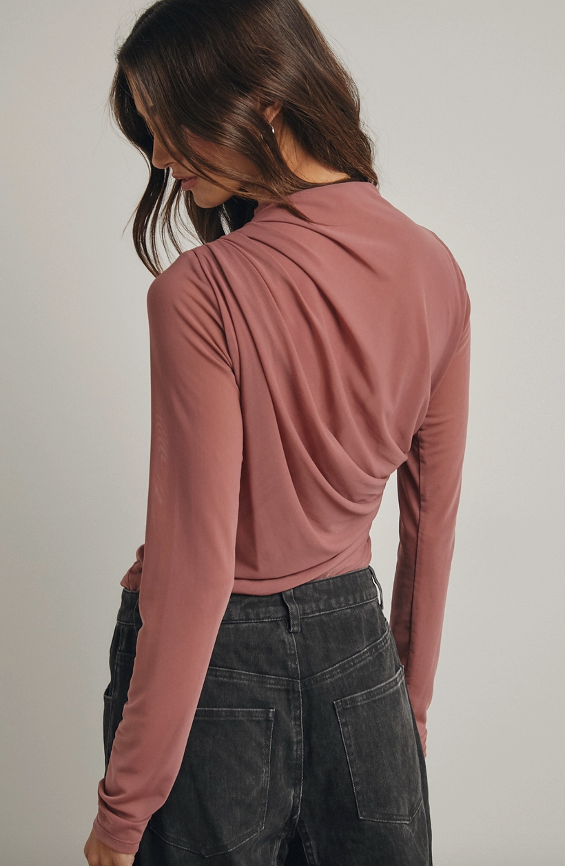 Ruched Mesh Bodysuit