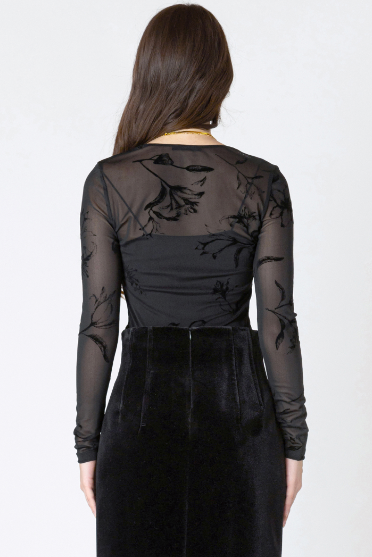 Burnout Patterned Bodysuit