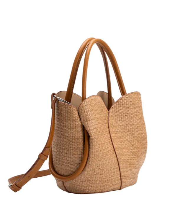 Tulip Raffia Embossed Bag