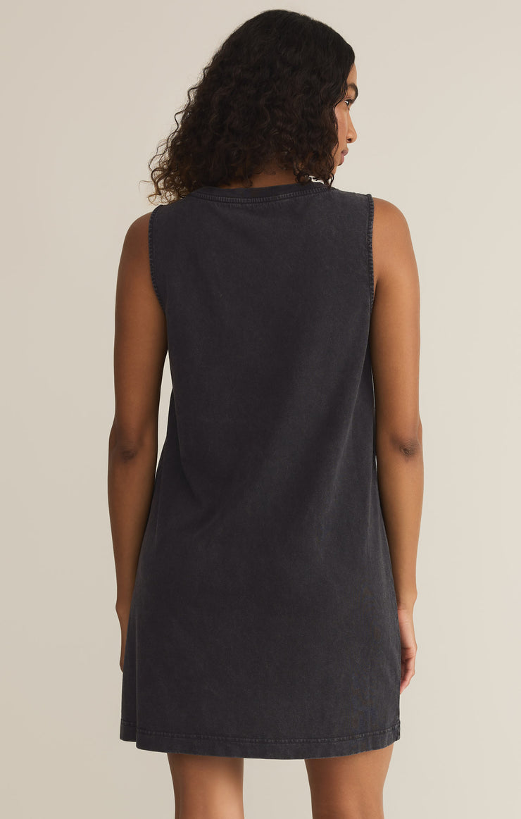 Sloane V-Neck Mini Dress - Washed Black