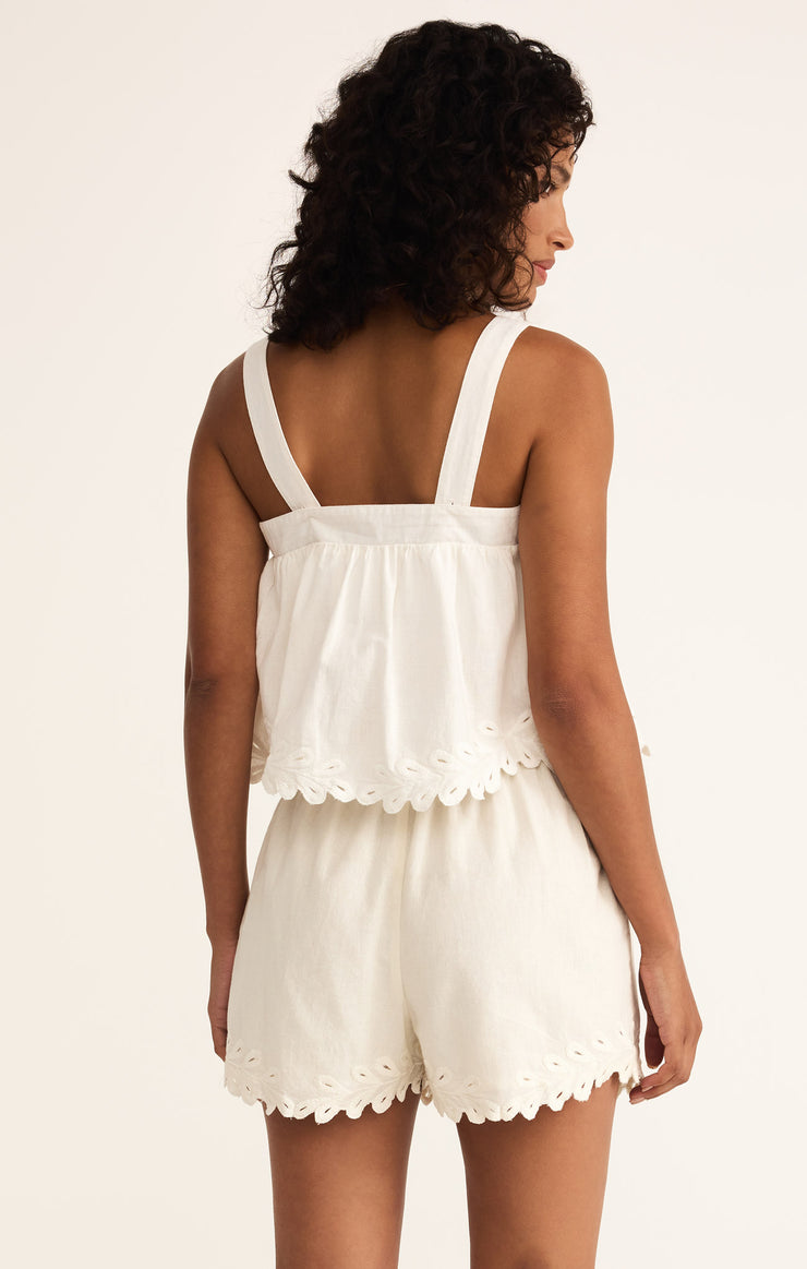 Annecy Embroidered Linen Tank