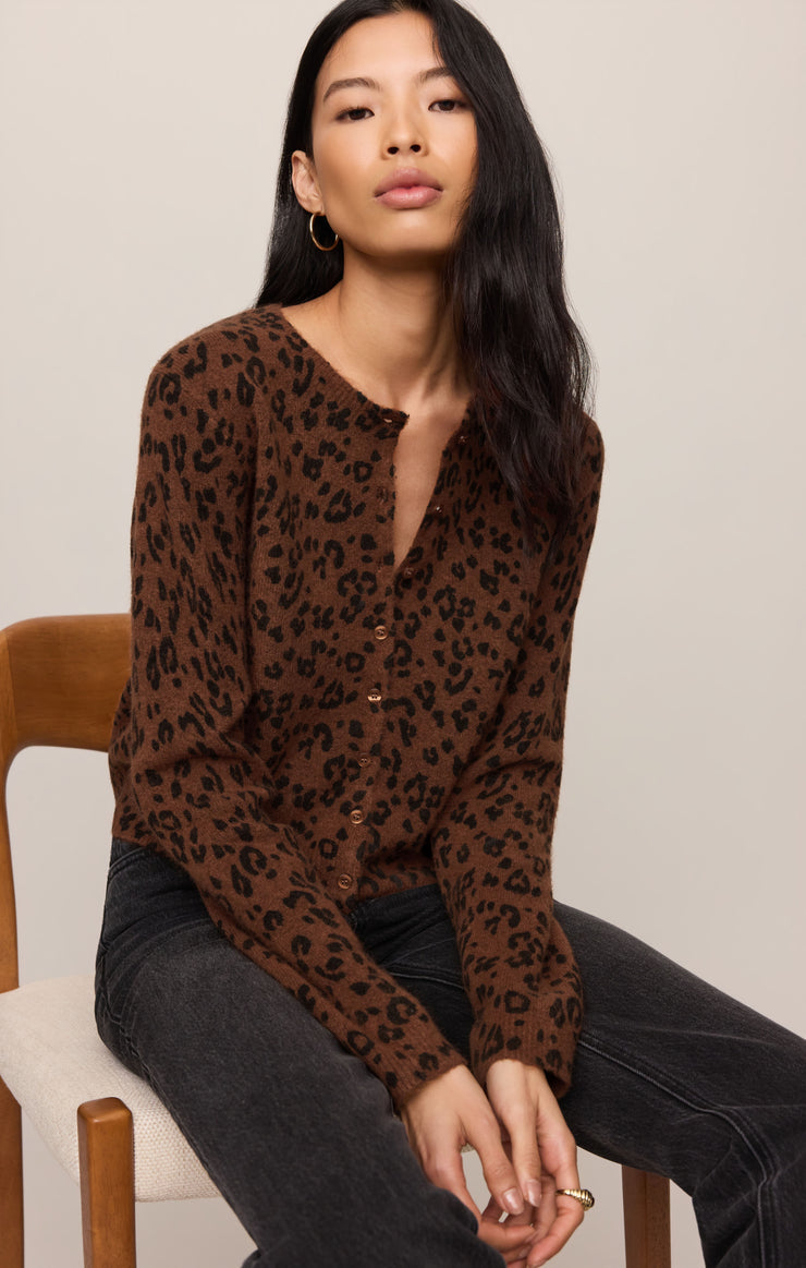 Medina Leopard Cardigan - Burnt Umber