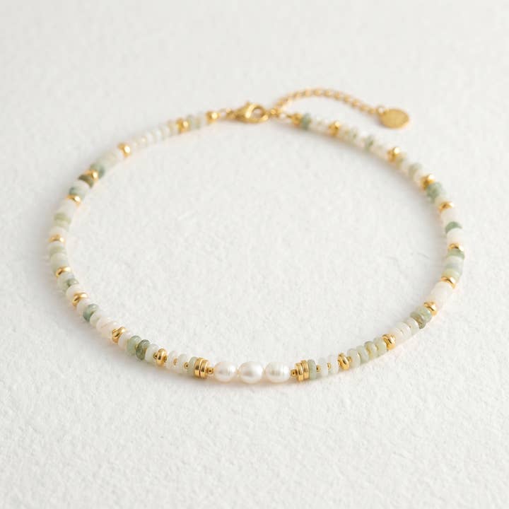 Amazonite Aura Pearl Necklace