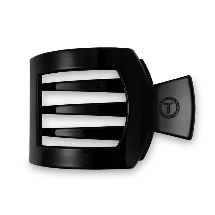 Jet Black Flat Square Hair Clip