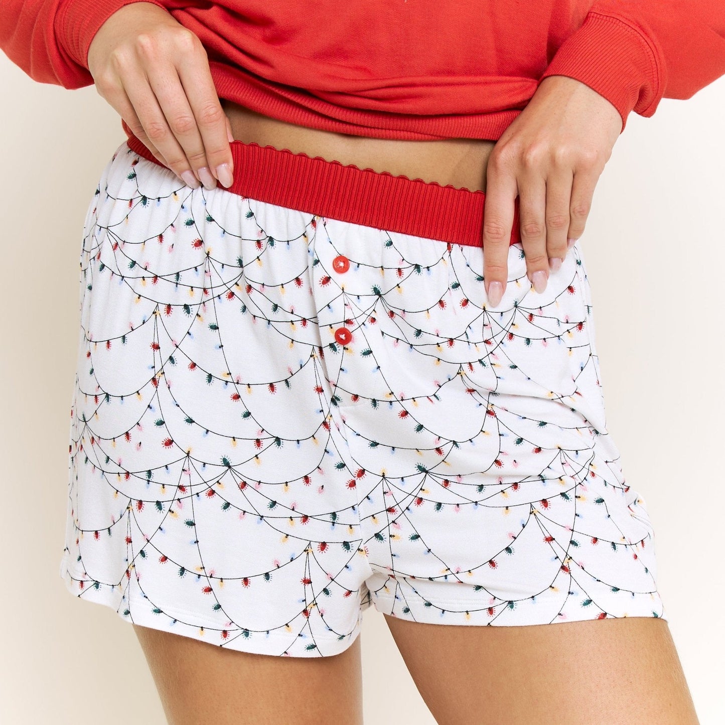 Sugar Sweetheart Shortie Set in Holiday Lights