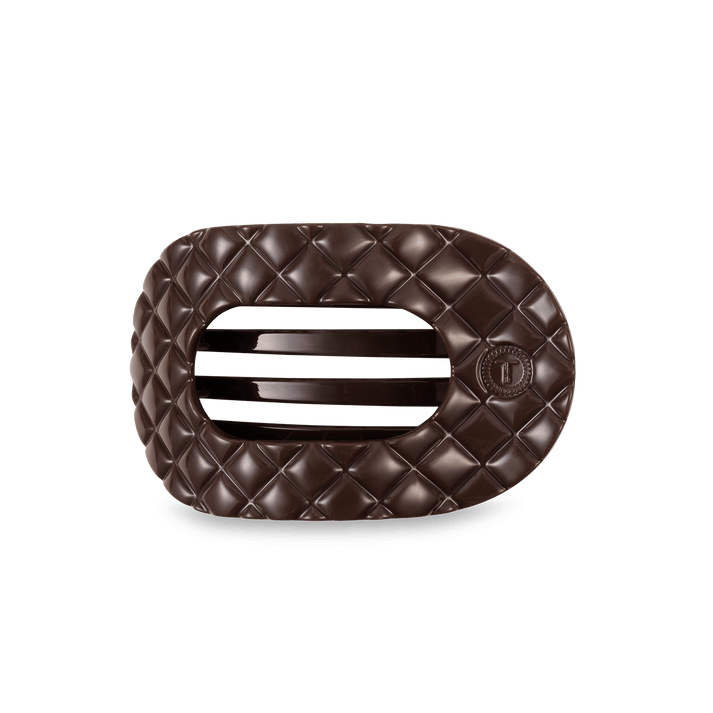 Truly Taupe Quilted Flat Round Hair Clip