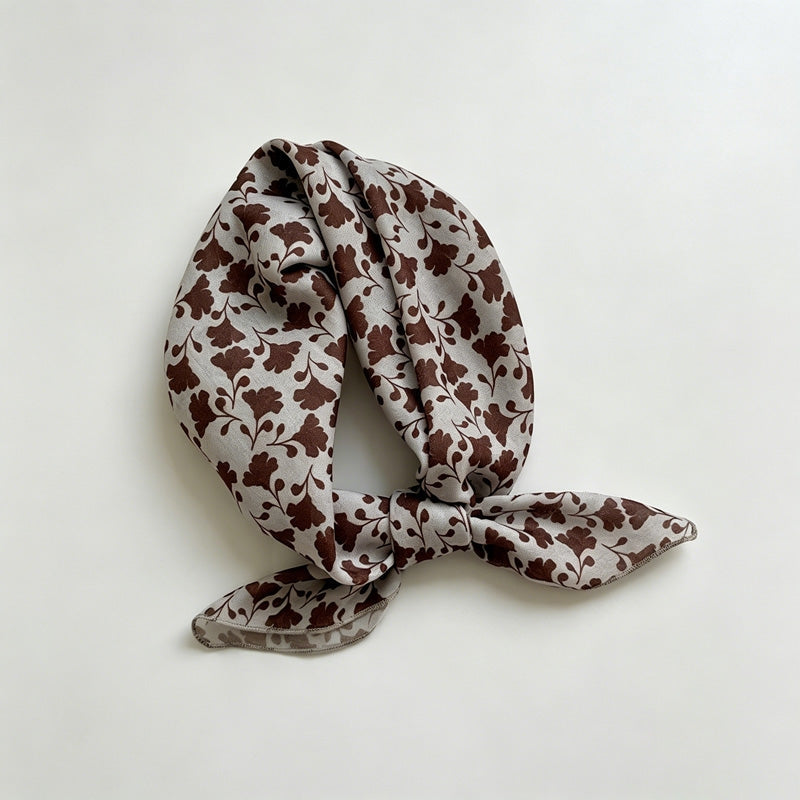 Coffee Floral Print Bandana