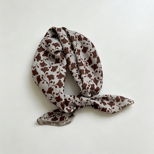 Coffee Floral Print Bandana
