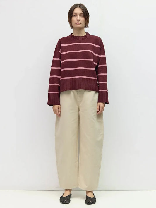 The Casey Sweater Burgandy and Pink