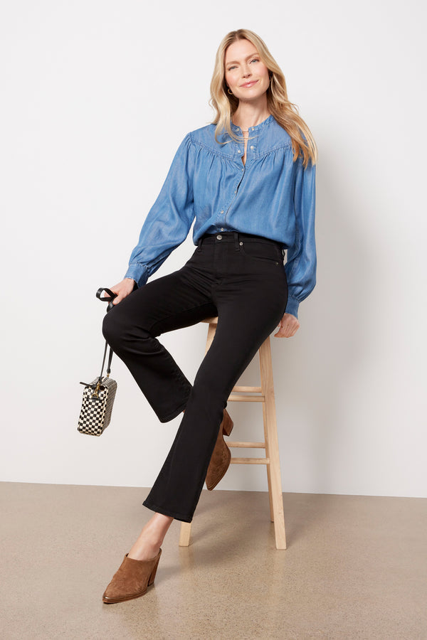 Lennon Crop Bootcut Jean - Noir