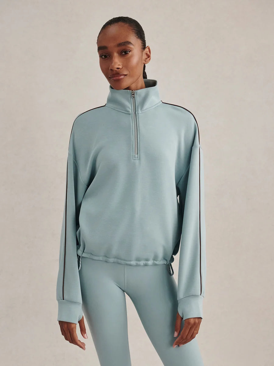 Sian Piped Half Zip Sweat - Tourmaline