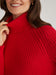 Stella: 100% Cotton Shaker Turtleneck Tunic - Cherry Red