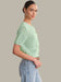 Celine: Cotton Cropped Pointelle Cardigan - Silt Green