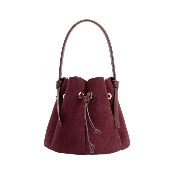 Laguna Mini Burgundy Recycled Vegan Suede Top Handle Bag