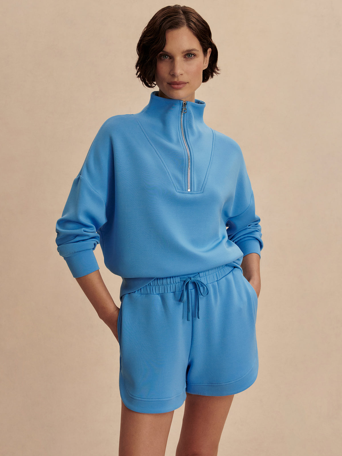 Hawley Half-Zip Sweat - Azure Blue
