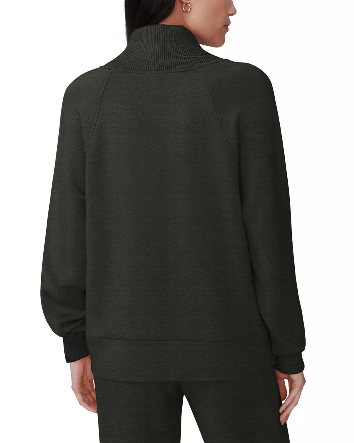Macie Zip Hem Sweat - Olive Marl