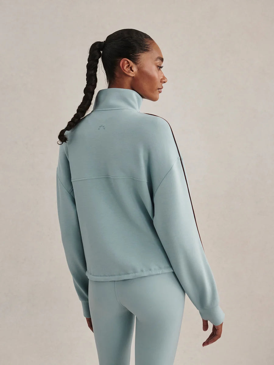 Sian Piped Half Zip Sweat - Tourmaline