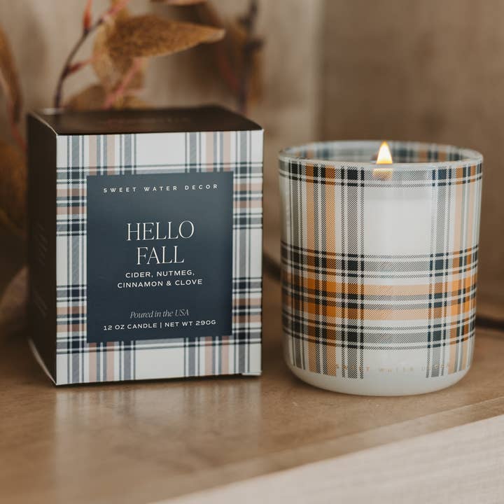 Hello Fall 12 oz Boxed Soy Candle