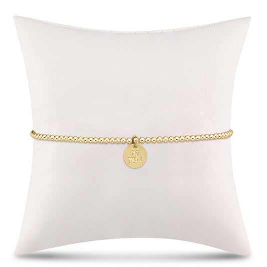 egirl Classic gold 2mm Bead Bracelet - be you. Small Gold Disc
