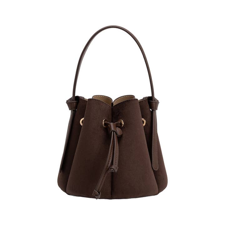 Laguna Mini Chocolate Recycled Vegan Suede Top Handle Bag