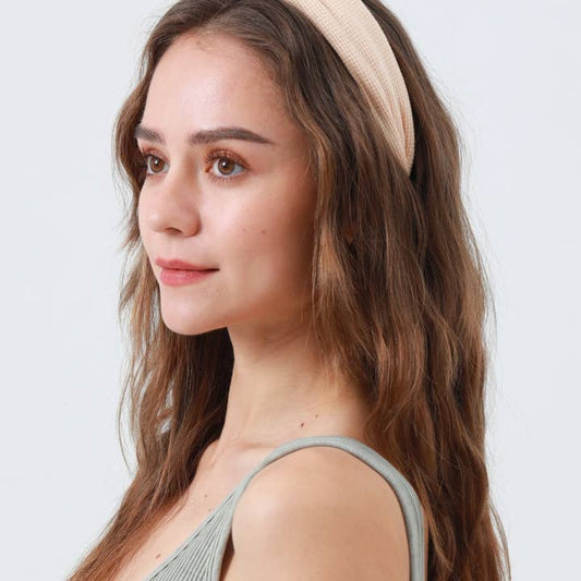 Waffle Knit Headband – Soft Textured Hair Band - Butter Cream