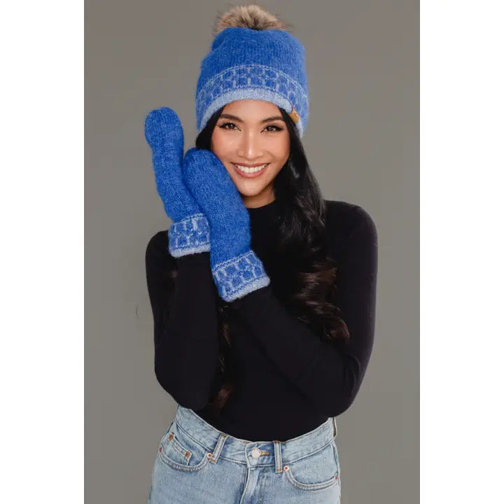 Geometric Patterned Knit Mittens