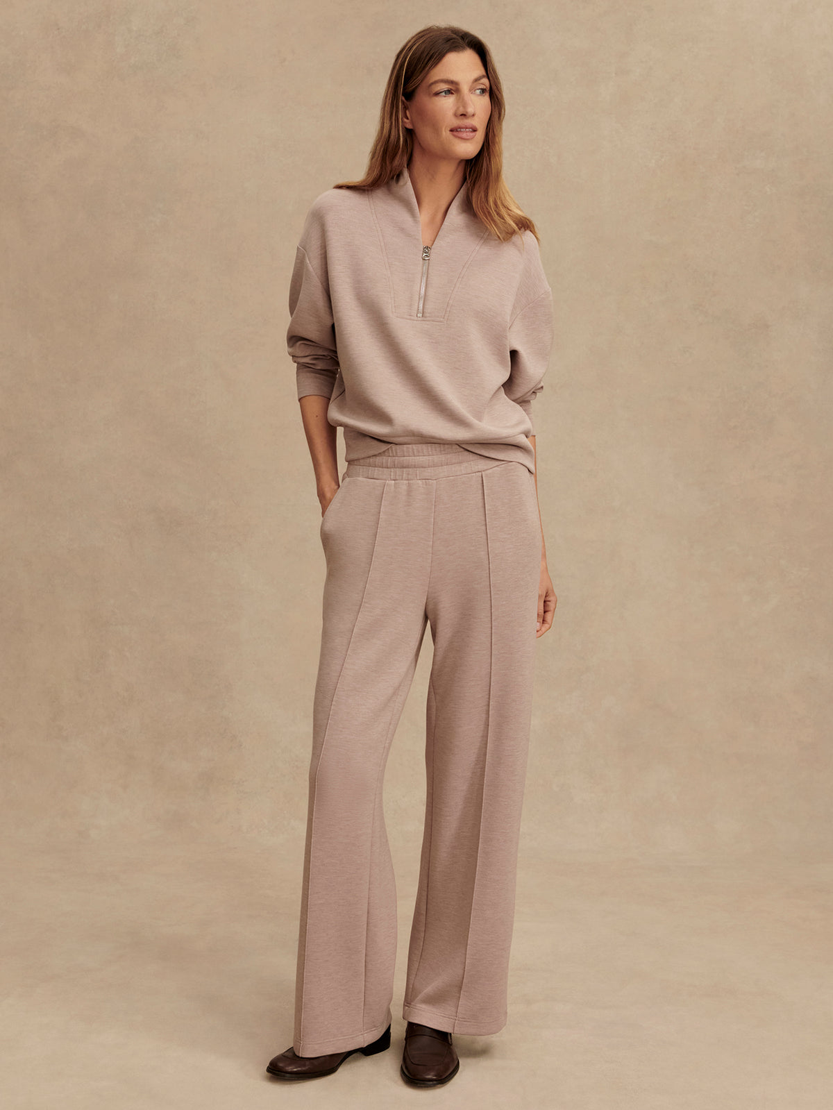 The Wide Leg Pant - Taupe
