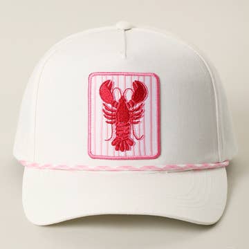 Lobster Embroidered Patch Rope Hat