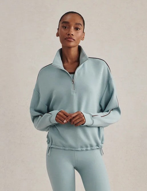 Sian Piped Half Zip Sweat - Tourmaline