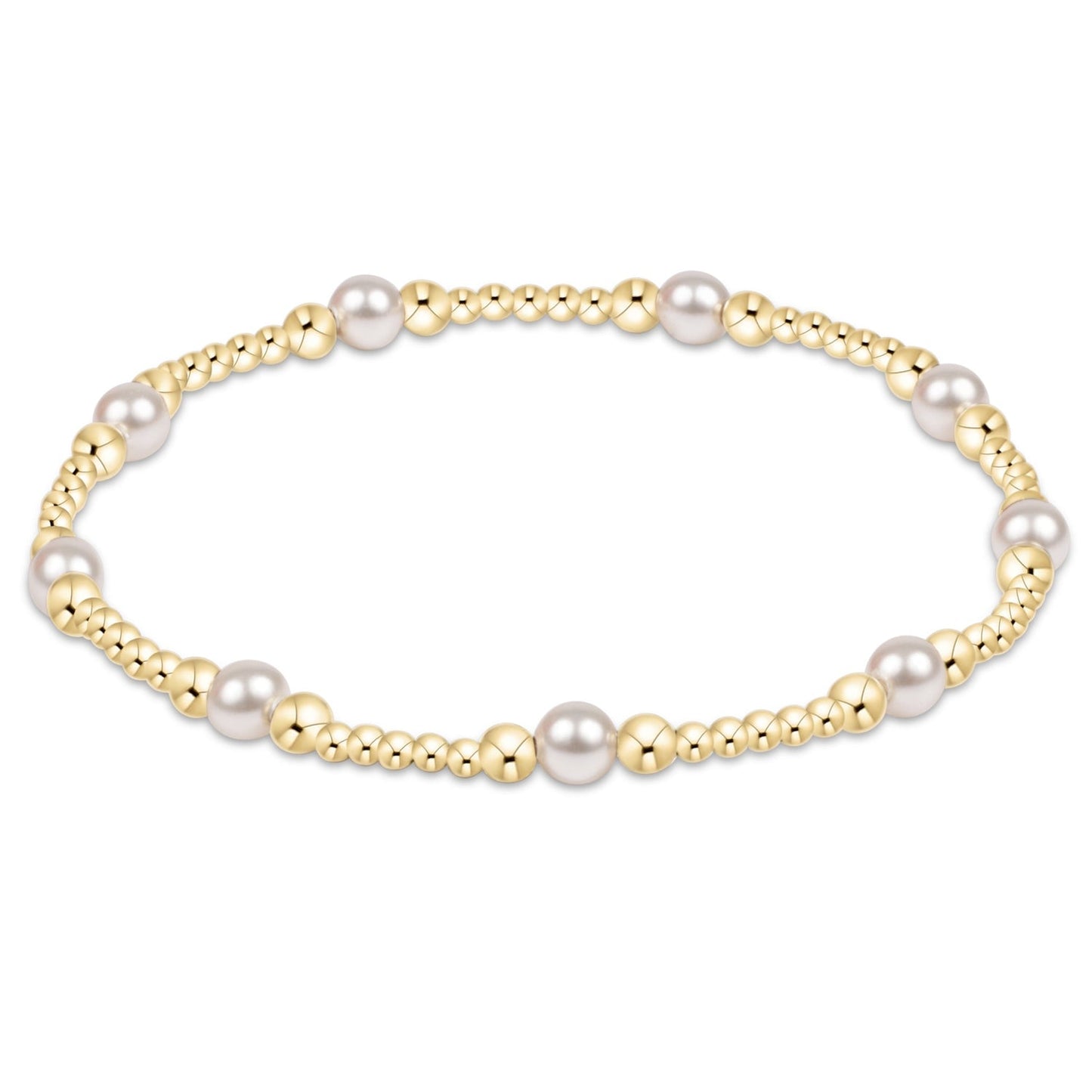 classic purpose pattern 4mm bead bracelet - pearl
